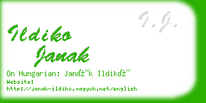 ildiko janak business card